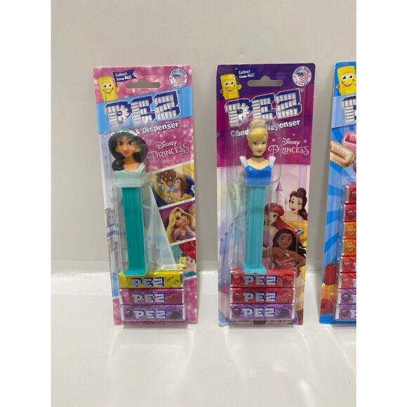 Pez Disney Princess 4 Piece Set Plus One Assorted Flavor Candy Refill Package - Picture 3 of 10